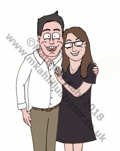 Colour Caricature with Blank Background